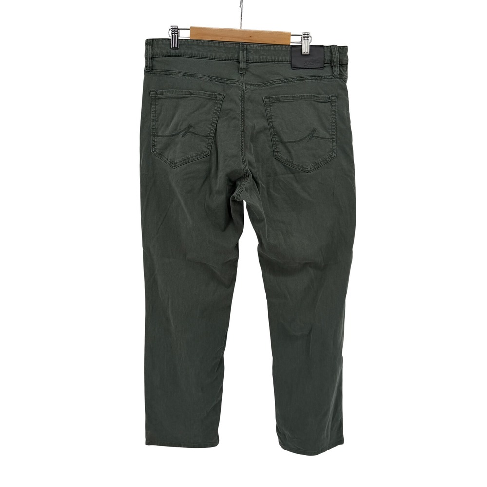 34 Heritage Mens 36x28 Charisma Comfort Straight Leg Pants Olive Green Chino - Picture 3 of 12